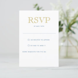 Einfach elegante Gold Vertical Postcard RSVP Card Einladung