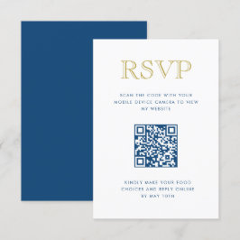 Einfach elegante Gold Vertical QR Code RSVP Karte
