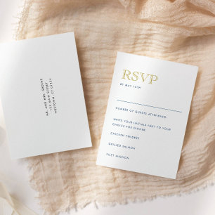 Einfach elegante goldene vertikale Postkarten-RSVP Einladung
