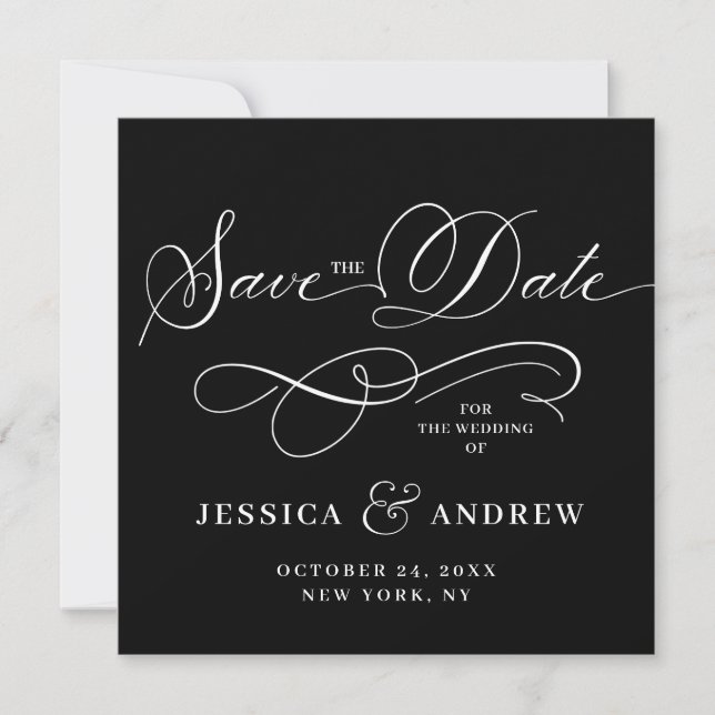 Einfach elegante Hochzeiten speichern Save The Date (Vorderseite)