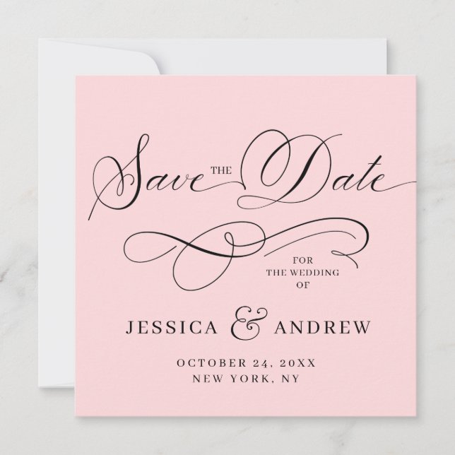 Einfach elegante Hochzeiten speichern Save The Date (Vorderseite)