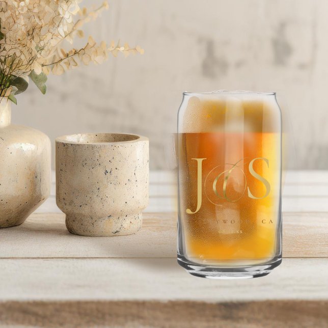 Einfach elegante Hochzeitsinitials Gold ID1022 Dosenglas (Von Creator hochgeladen)