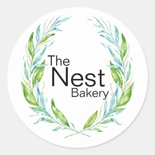 Einfach elegante Logozweige für Unternehmen Runder Aufkleber (Vorderseite)