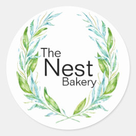 Einfach elegante Logozweige für Unternehmen Runder Aufkleber