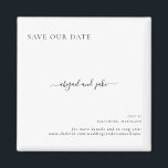 Einfach elegante Minimalistische Hochzeit Rette un Magnet<br><div class="desc">Einfach und elegant. Hochzeit Save the Date. Individuellen Namens Magnet.</div>