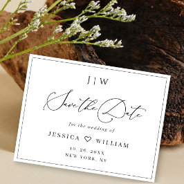 Einfach elegante Minimalistische Hochzeit Sichern  Postkarte