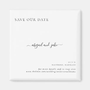 Einfach Elegante Minimalistische Hochzeit Termin m Magnet