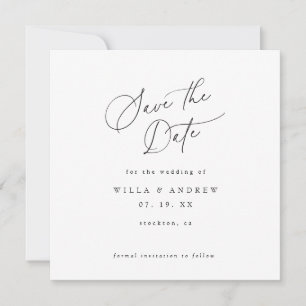 Einfach elegante minimalistische Save-The-Date-Fot Einladung