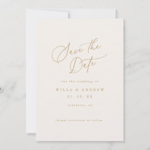 Einfach elegante minimalistische Save-The-Date-Fot Einladung