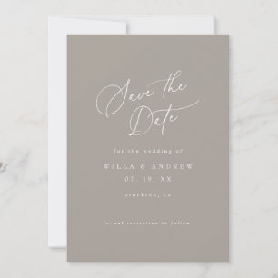 Einfach elegante minimalistische Save-The-Date-Fot Einladung