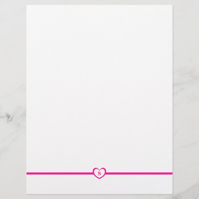 Einfach elegante Mit Monogramm Stationery - Rosa (Vorderseite)
