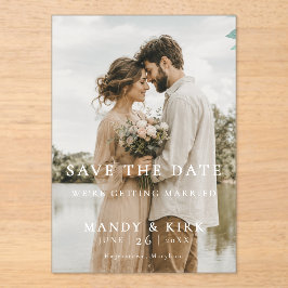 Einfach Elegante Moderne Foto-Hochzeit - Rettet da Acryleinladungen