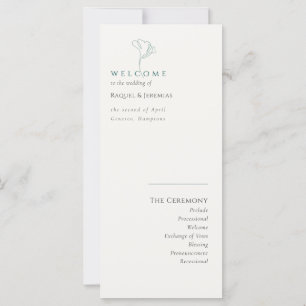 Einfach elegante moderne Hochzeitsprogramm Smaragd
