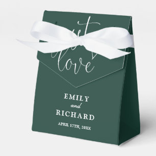 Einfach elegante moderne Smaragdgrüne Hochzeit lie Geschenkschachtel