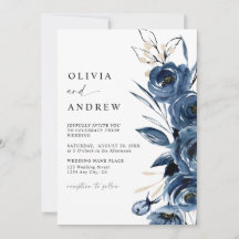 Einfach elegante navyblaue Boho-Blumenhochzeit
