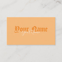 Einfach elegante orangefarbene antike Buchstaben Visitenkarte