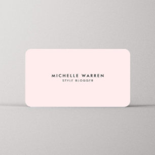 Einfach elegante rosa Blogger Business Card Visitenkarte