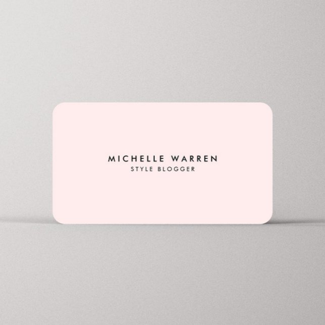 Einfach elegante rosa Blogger Business Card Visitenkarte (Von Creator hochgeladen)