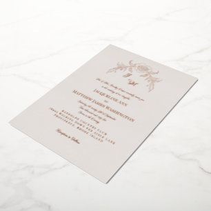 Einfach elegante Rose Gold Vintag II Folieneinladung