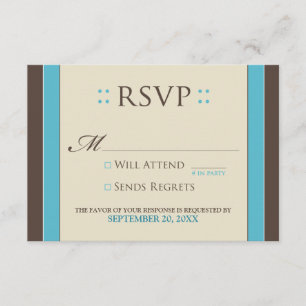 Einfach elegante RSVP-Karte (Aqua/Schokolade) RSVP Karte