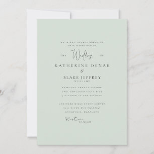 Einfach Elegante Sage Wedding Bride Eltern I Einladung