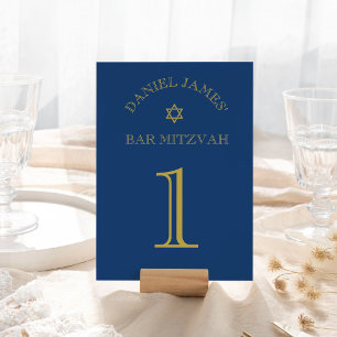 Einfach elegante Star Bar Mitzvah große Tischnumme Einladung