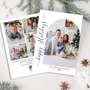 Einfach Elegante Stilvolle 5 FOTO Weihnachtsgrüße Feiertagskarte