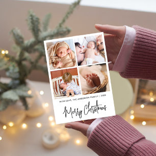 Einfach elegante stilvolle Weihnachtsgrüße mit 4 F Feiertagskarte