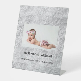 Einfach elegante süße Baby-Mädchen-Foto Sockelschild