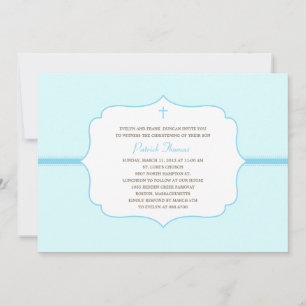 Einfach elegante Taufe/Christening Invite - Blau Einladung