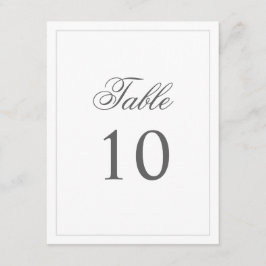 Einfach Elegante Tischnummer Card