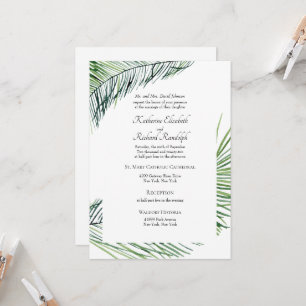 Einfach elegante tropische Palmwedding-Dekoration Einladung