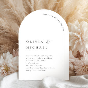 Einfach elegante Typografie Moderne Arch Wedding Einladung