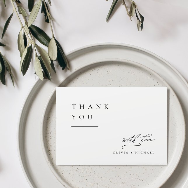 Einfach elegante Typografie Moderne Hochzeit Viele Dankeskarte (Simply Elegant Typography Modern Wedding Thank You Card)