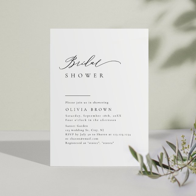 Einfach elegante Typografie Modernes Brautparty Einladung (Simply Elegant Typography Modern Bridal Shower Invitation)