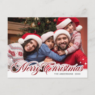 Einfach Elegante Weihnachts-Foto-Grüße Feiertage Postkarte