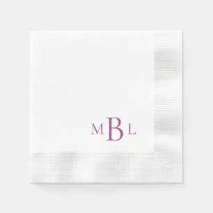 Einfach elegante Wein-Monogramm-Münz-Cocktail Serviette