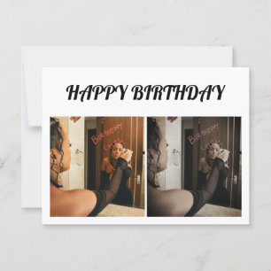 Einfach elegante zwei Fotos Postkarte