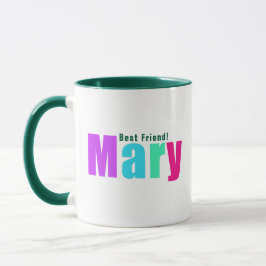 Einfach eleganter, farbenfroher "Mary"-Name, grüne Tasse