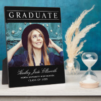 Einfach eleganter Graduate Black Foto Abschluss