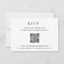 Einfach eleganter, moderner QR CODE RSVP Karte