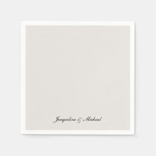 Einfach eleganter Script-Cream Wedding Cocktail Serviette