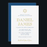 Einfach eleganter Star von David Bar Mitzvah-Navy- Einladung<br><div class="desc">Verwenden Sie das Vorlagenformular,  um diese Einladung zu personalisieren. Ändern Sie die Farben,  Schriftart und das Layout mit den erweiterten Editiermenüs.</div>