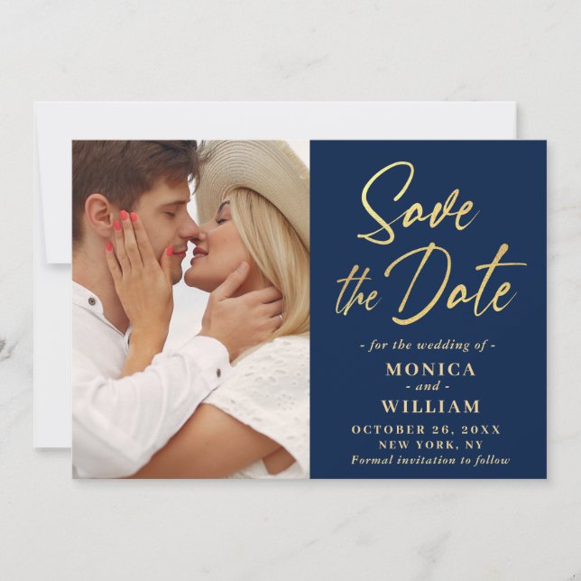 Einfach elegantes Foto Hochzeit einfach modern Save The Date (Vorderseite)