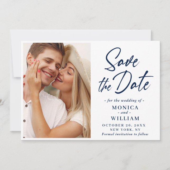 Einfach elegantes Foto Hochzeit einfach modern Save The Date (Vorderseite)
