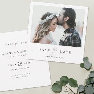 Einfach elegantes Foto Hochzeit speichern Sie das  Save The Date
