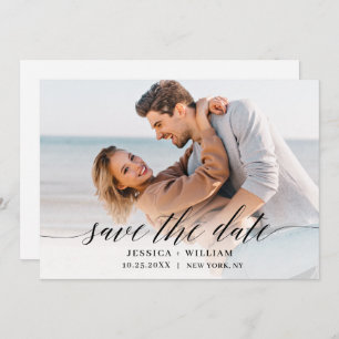 Einfach elegantes Foto Hochzeitsherz Einfache Mode Save The Date