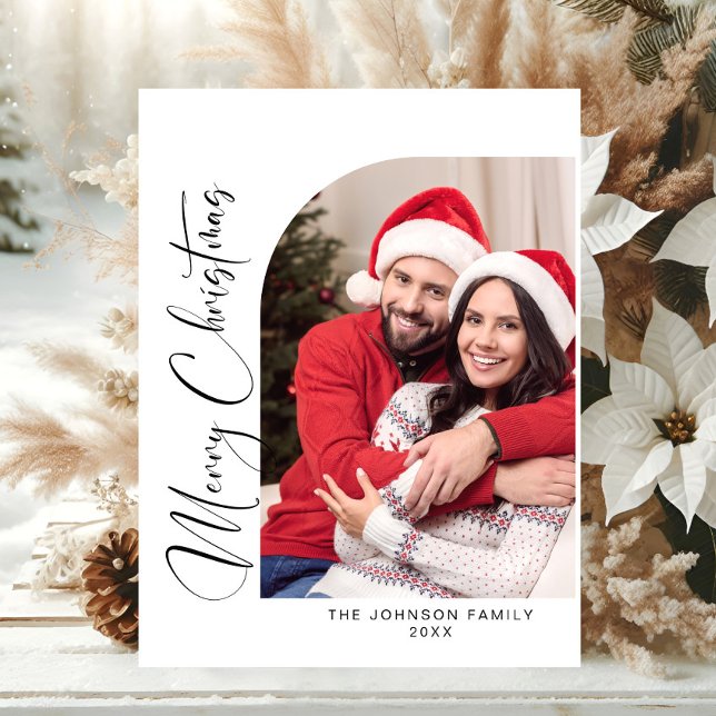 Einfach Elegantes FOTO Weihnachten Gruß Postkarte (Von Creator hochgeladen)