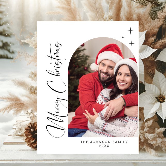 Einfach Elegantes FOTO Weihnachten Gruß Postkarte (Von Creator hochgeladen)