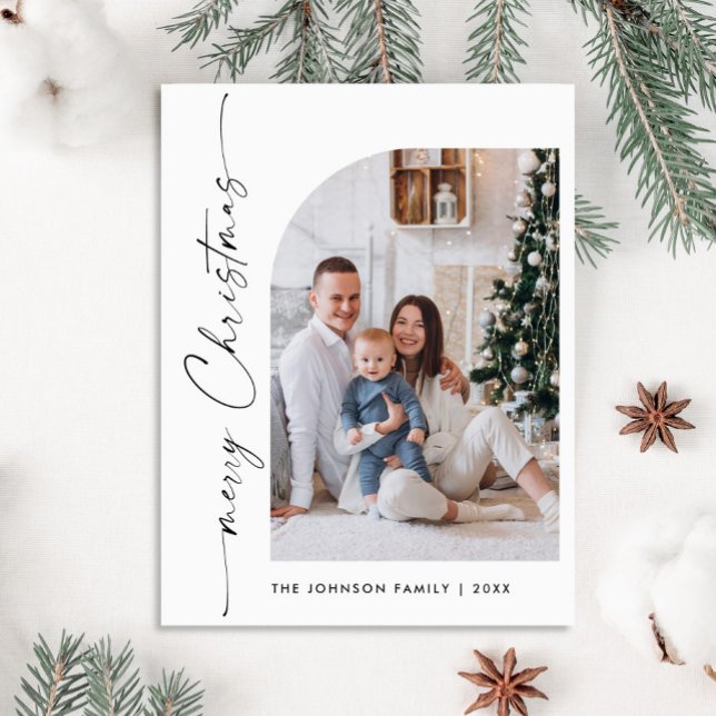 Einfach Elegantes FOTO Weihnachten Gruß Postkarte (Von Creator hochgeladen)